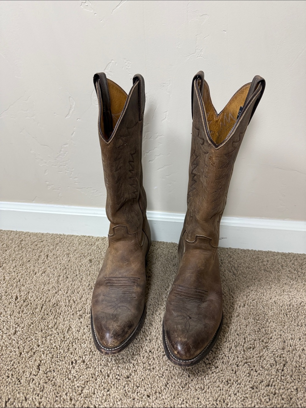 Justin Boots | Brown Leather Women's Western Heeled Boots | 8